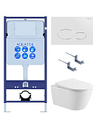 SET AQUATEK БЕТТА-071 4в1 (рама AQUATEK Standard INS-0000012+ кркпеж KKI-0000002+клавиша KDI-0000071+унитаз БЕТТА AQ1253W-00 с тонким сиденьем sc)