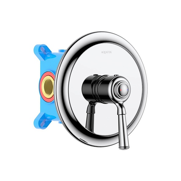 Смеситель для душа AQUATEK КЛАССИК, внешняя и скрытая часть, хром AQ1566CR