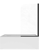 AQ.BSRC.080.1BL Шторка на ванну, одноэлементная, поворотная 800X1500 профиль черный, стекло прозрачное 6мм, угол круглый