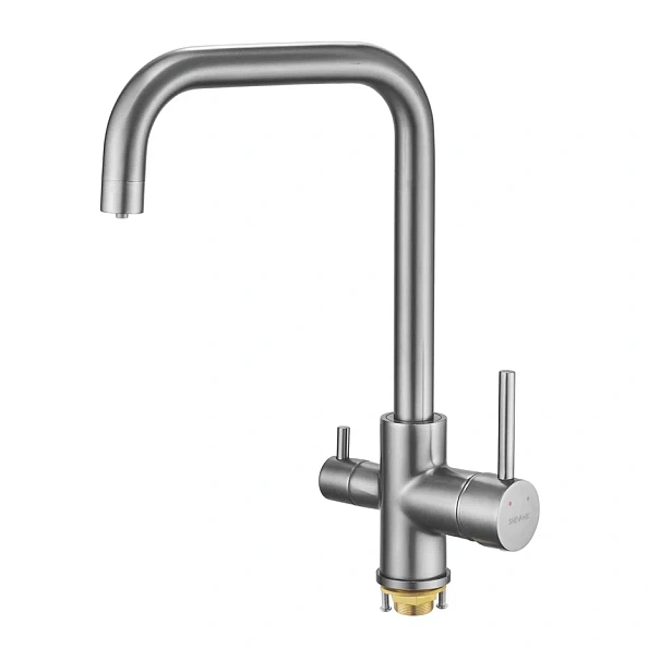 Смеситель для кухни с подключением фильтра Shevanik S228T, оружейная сталь