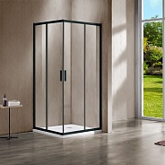 Душевой уголок Vincea Garda (VSS-1G900CLB) 900х900 мм, черный, стекло прозрачное