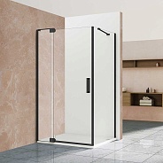 Душевой уголок Vincea Extra (VSR-1E901090CLB) 900/1000х900 мм, черный, стекло прозрачное