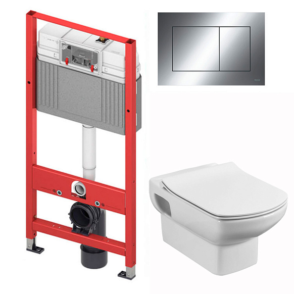 Комплект инсталляция и унитаз подвесной стандартные Tece Base 2.0 Dama Senso, белый (9400412R1)