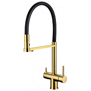Смеситель для кухни с гибким изливом Grocenberg GB4095GO, золото