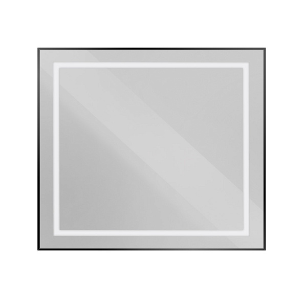 Зеркало в алюминиевой раме со встроенным светильником BelBagno Kraft 900 х 32 х 800 (SPC-KRAFT-900-800-SENS-NERO)