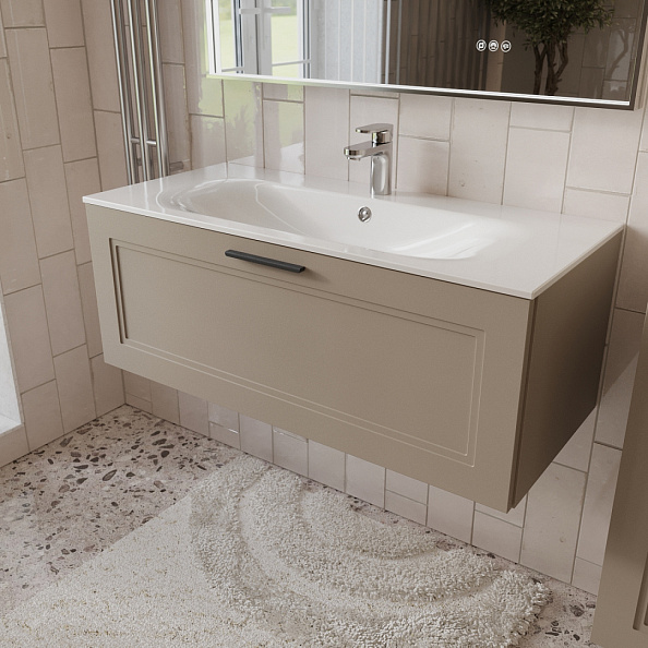 Тумба с раковиной подвесная (100см) Terminus Classik CLA101001200501O, капучино