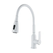 Смеситель для кухни с гибким изливом Shevanik S843C-1, белый