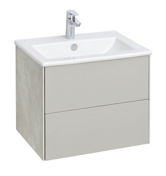 1A2580K1AJ9A0 Набор Aquaton: 1A258001AJ9A0 Тумба-умывальник Сохо 60 Слэйт\Галька серая/ 1WH501606 РаковинаЭлина 60