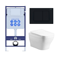 Set AQUATEK АМАДЕО cm (рама AQUATEK Standard INS-0000012 с звукоиз.прокладкой+крепеж KKI-0000002+кнопкаKDI-0000012+унитаз АМАДЕО AQ1180-00 с крышкой