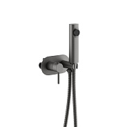 Смеситель с гигиенической лейкой оружейная сталь (B55807-3)