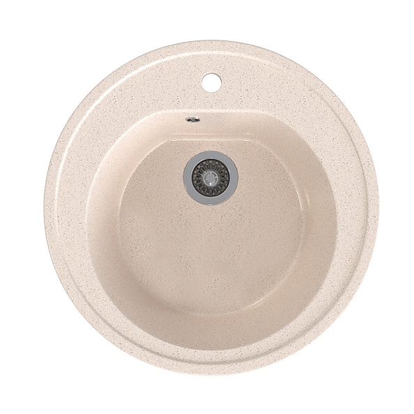 Мойкa MIXLINE ML-GMS02 СТАНДАРТ круглая, бежевый, 505мм (глуб. чаши 165) (551088)