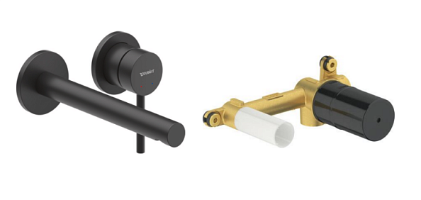 Смеситель для раковины Duravit Circle, внутренняя часть-в комплекте, черный матовый (CE1070004C46)