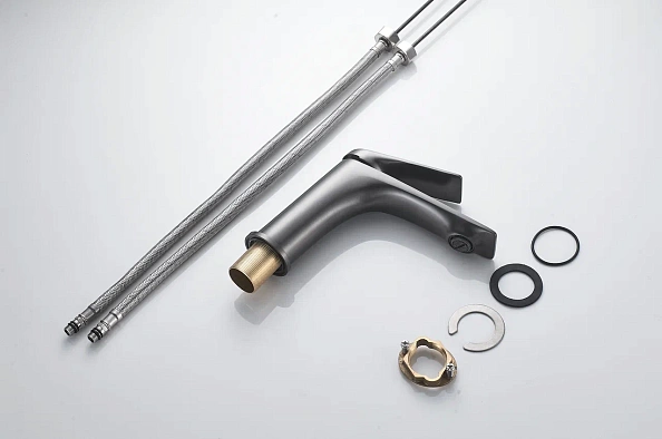 Смеситель для раковины Shevanik S9101T, оружейная сталь