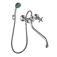 Смеситель VODA "Ladoga" для ванны с длин. изливом 370мм. и акс. (LDG31)