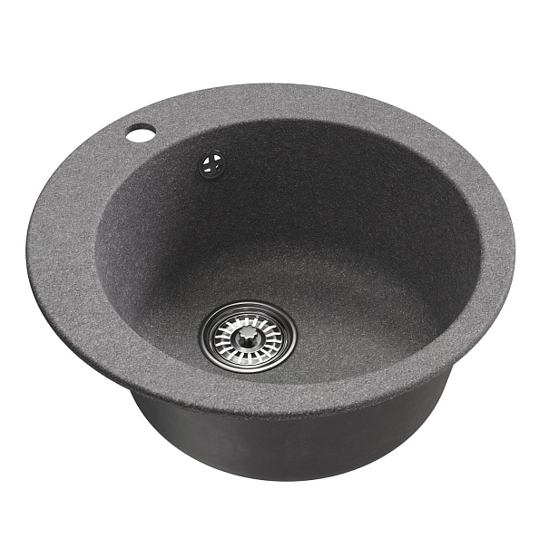 Мойкa MIXLINE ML-GM13 круглая  графит (342) 495мм (глуб. чаши 200) NEW (551896)