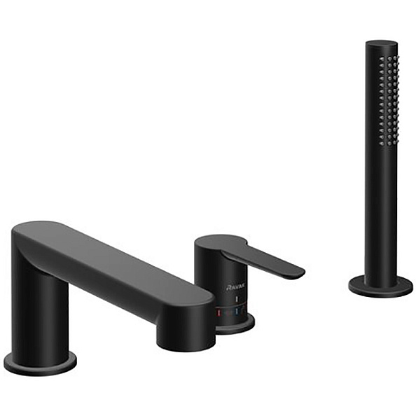 Смеситель врезной каскадный для ванн Ravak PU 026.20 черный