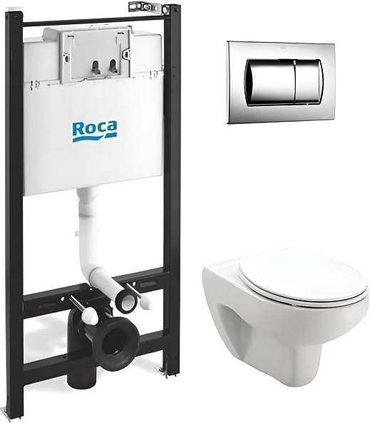 Комплект Roca Victoria унитаз, инсталляция,сиденье,кнопка (893100000)