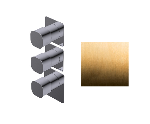 Смеситель для душа Ritmonio Taormina, на 2 потребителя, золото брашированное (PR35HE201GOX)