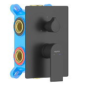 AQ1447MB ЛИРА смеситель для ванны 3 режима (внешняя и скрытая часть), матовый черный