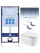 SET AQUATEK ОБЕРОН T KDI10 (рама AQUATEK Standard INS-0000012 с клавишей KDI-0000010 и крепежом KKI-0000002 +унитаз ОБЕРОН AQ1365T-00 с сиденьем sc)