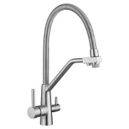 Смеситель для кухни с подключением фильтра воды Fmark FS0762L-V2, сатин