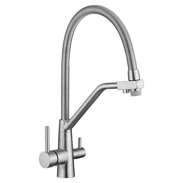 Смеситель для кухни с подключением фильтра воды Fmark FS0762L-V2, сатин
