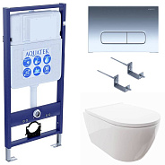 SET AQUATEK ПОЛАРИС (рама AQUATEK Standard INS-0000012+унитаз ПОЛАРИС AQ0700-00 с тонким сиденьем soft-close+ крепеж KKI-0000002 +панель KDI-0000016)