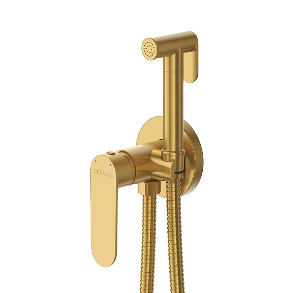 Гигиенический душ со смесителем Cezares Stylus, брашированное золото (STYLUS-DIF-BORO)