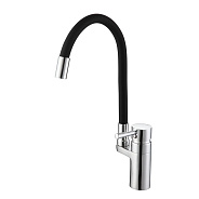 Смеситель для кухни с гибким изливом D-Lin D157315-1, хром/черный