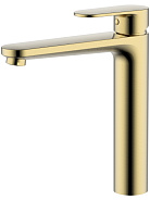 AQ1804BG НИКА смеситель для раковины высокий 190 без донного клапана, шлиф.золото
