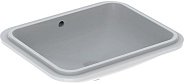 500.764.01.2 Geberit VariForm Раковина с установкой под столешницу прямоугольной формы, T1=50х40 см, без отв. под смеситель, с отв. перелива