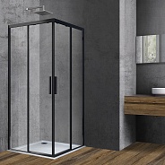 Душевой уголок Vincea Soft (VSS-3SO100CLB) 1000х1000 мм, черный, стекло прозрачное