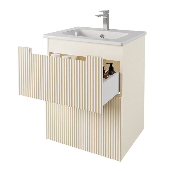 Тумба с раковиной подвесная Dreja Euphoria 60 см, бежевый