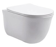 AQ1111-00 КЛАССИК Унитаз подвесной безободковый 525*365*340, тонкое сиденье с механизмом плавного закрывания, крепеж