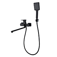 Смеситель Prohanss для ванны и душа универсальный поворотный излив 30 см, черный (P60.22.06)