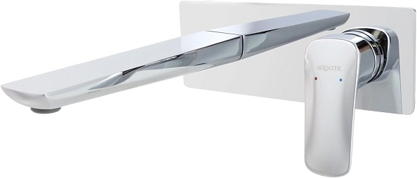 Смеситель для раковины AQUATEK ВЕГА AQ1013CR, настенный, внешняя и скрытая часть