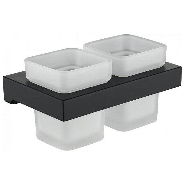 Стакан для ванной комнаты двойной Grocenberg AC0022BL, черный