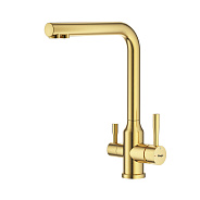 Смеситель Raglo R81.61.03 для кухни с подключением к фильтру излив поворотный, сатин золотой