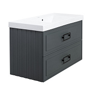 Тумба под раковину подвесная La Fenice Cubo TWIN FNC-01-CUB-G-100-2, серо-зеленая