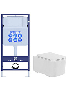 SET AQUATEK КВАДРО T (рама AQUATEK Standard INS-0000012(без клавиши и крепежа)+унитаз AQ1515T-00 КВАДРО с тонким сиденьем soft-close