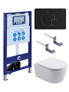 SET AQUATEK ЕВРОПА New-069 4в1 (рама AQUATEK INS-0000025 +крепление KKI-0000002 +кнопка KDI-0000069 +унитаз AQ1106L-00 +тонкое сиденье с механиз)