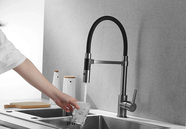 Смеситель для кухни Rose R133T, пепельный