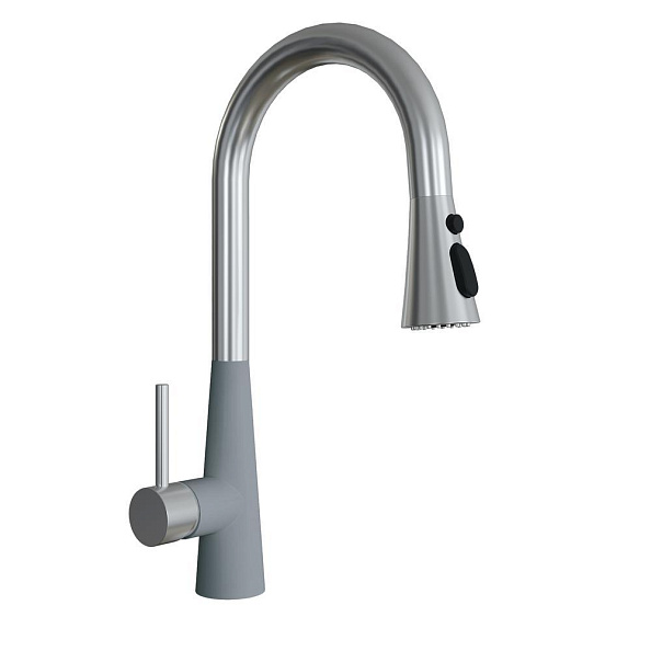 Смеситель для кухни с выдвижным изливом Florentina ВИТА 313.29Н.1223.307, серый шёлк