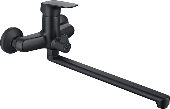 AQ1042MB ВЕГА смеситель для ванны с длинным изливом, матовый черный