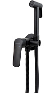 AQ1019MB ВЕГА комплект для гигиенического душа встроенный (смеситель + гигиеническая лейка + шланг), матовый черный
