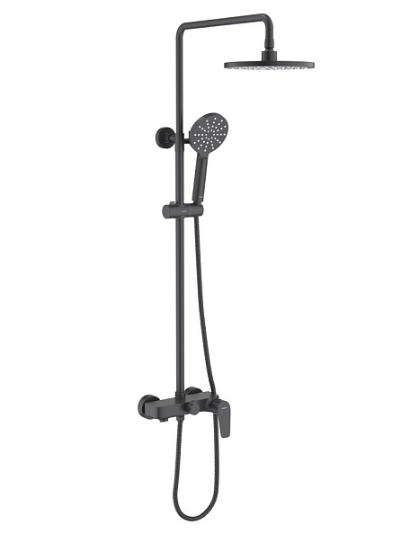 Душевая система (смеситель для ванны) 220мм AQUATEK БЕТТА, матовый черный AQ2140MB