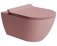 Унитаз подвесной безободковый GSI Pura 550 мм х 360 мм, с Swirlflush, с крепежом, матовый Blush (8815FR524)