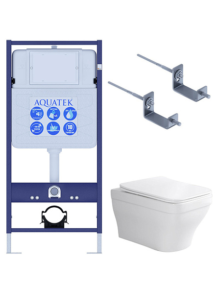SET AQUATEK АМАДЕО KKI2 (рама AQUATEK Standard INS-0000012+крепеж KKI-0000002+унитаз АМАДЕО AQ1163-00 с тонким сиденьем soft-close)