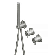 Смеситель для душа Quadro design Source/Ottavo, на 2 потребителя, сталь брашированная (13 68.00 AS)