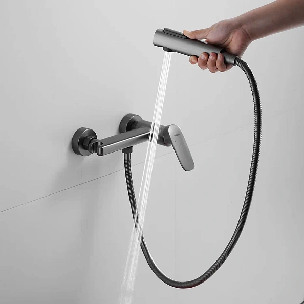 Гигиенический душ со смесителем Shevanik S8505T-1, оружейная сталь